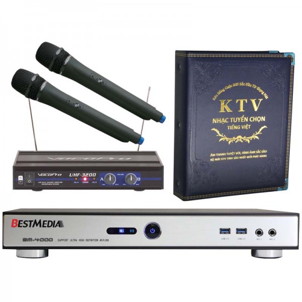 Package 03 BM-4000 Vietnamese KTV Player With Microphone (4TB)